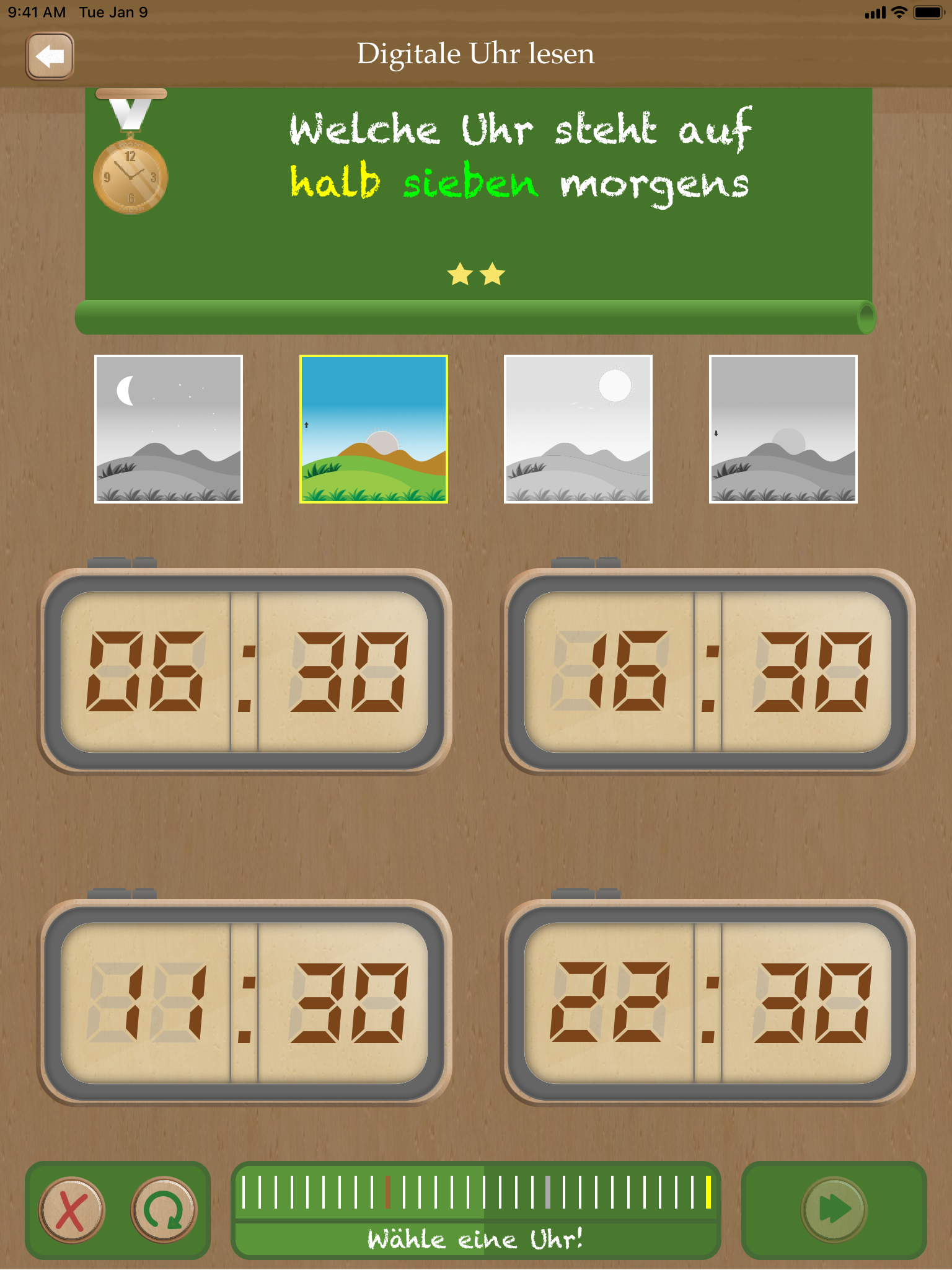 Uhrzeit lesen - iPad App