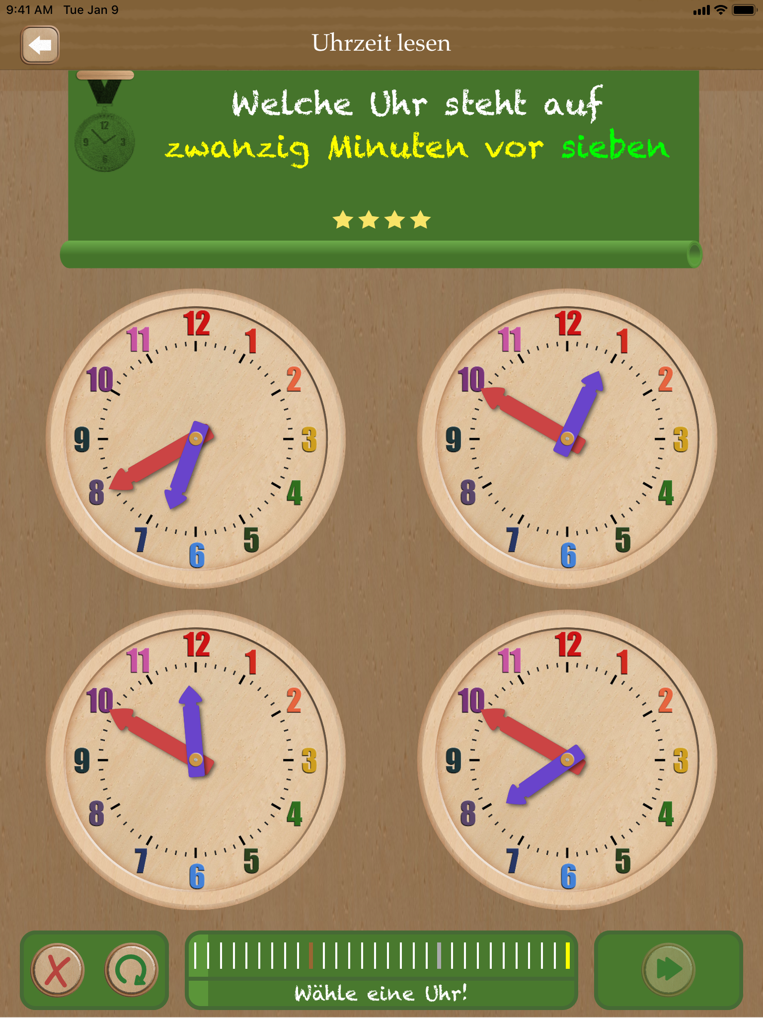 Uhr lesen lernen - iPad App